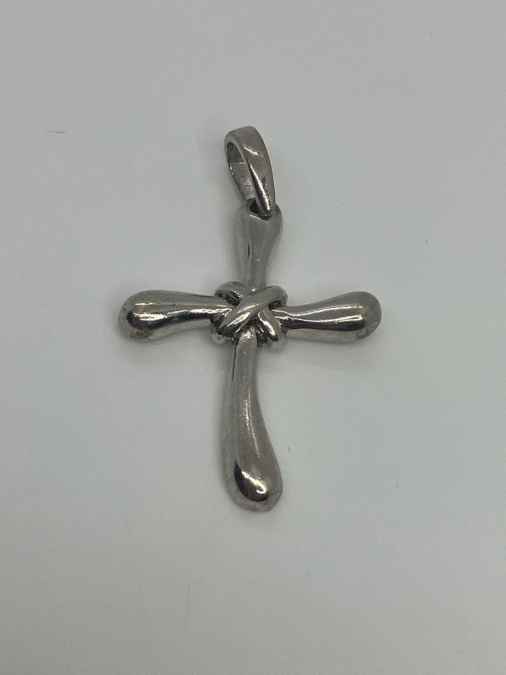 Vtg 925 Sterling Silver Puffy Cross Pendant